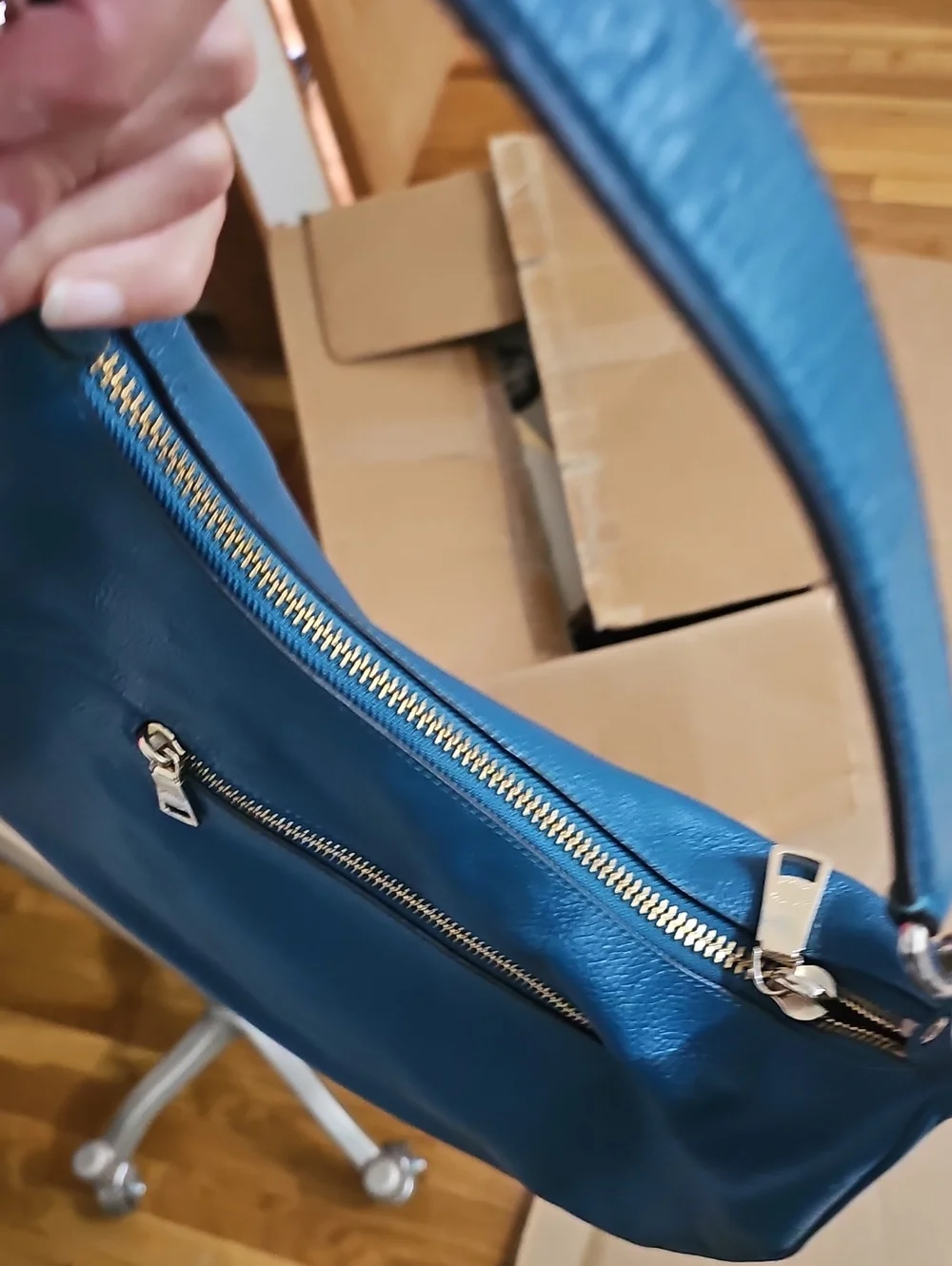 Coach Turquoise Leather Harley Bag